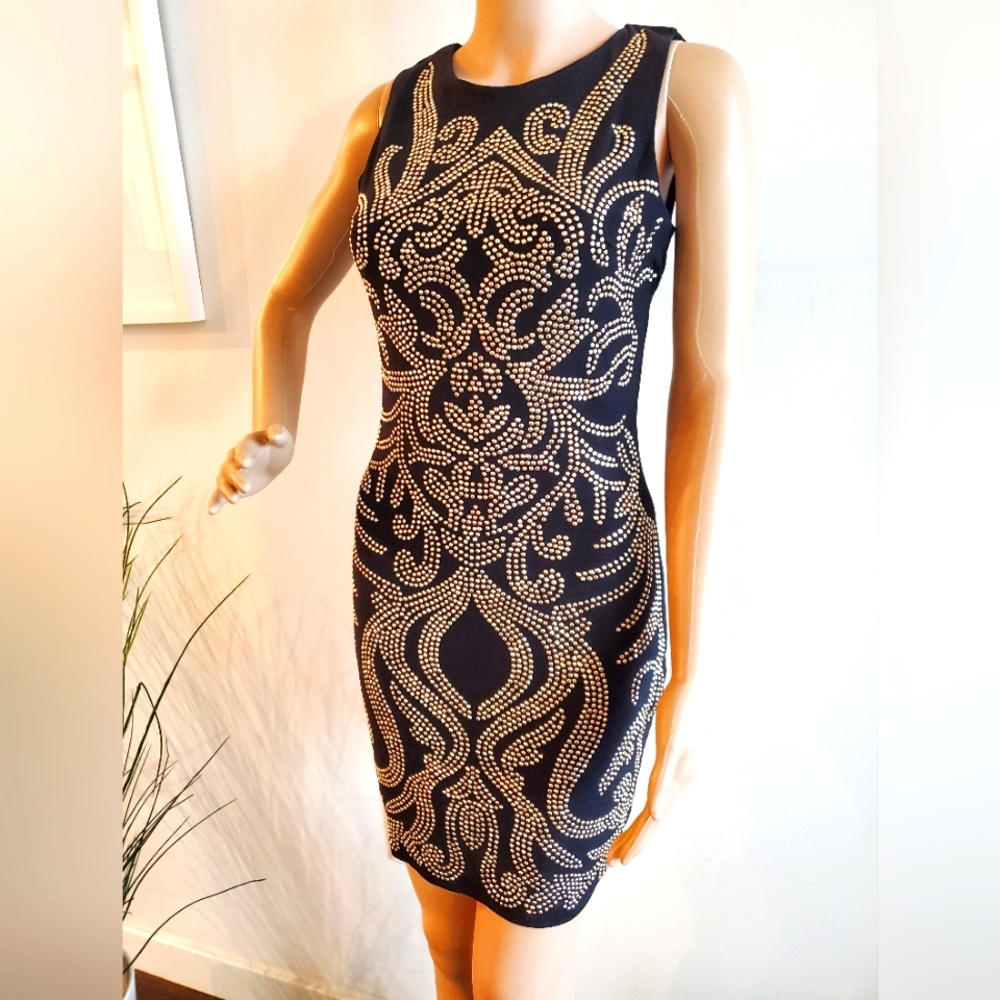Gold-Studded Cocktail Dress